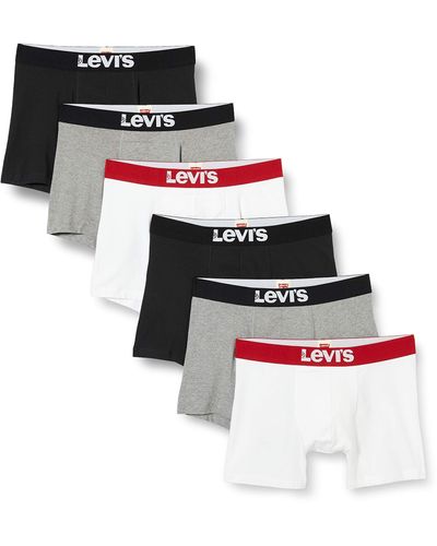 Levi's Solid Multipack 6 Pack Boxer Briefs - Meerkleurig
