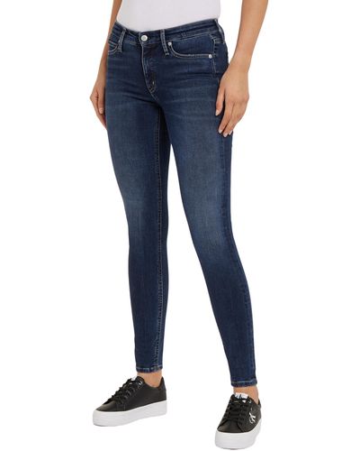 Calvin Klein Jeans Mid Rise Skinny Fit - Blau