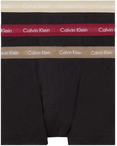 Calvin Klein 3er Pack Boxershorts Trunks Baumwolle mit Stretch - Lila