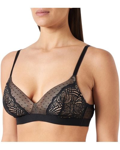 Iris & Lilly Wireless Padded Lace Bra - Black