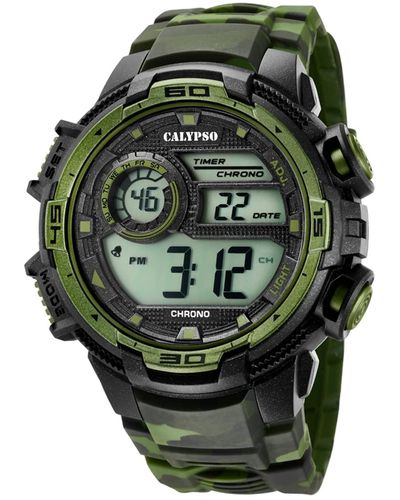 Calypso St. Barth S Digital Quartz Watch With Plastic Strap K5723/2 - Green