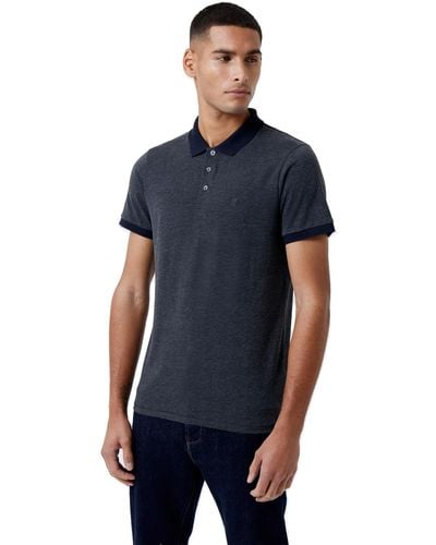 French Connection Contrast Collar Polo Shirt - Blue