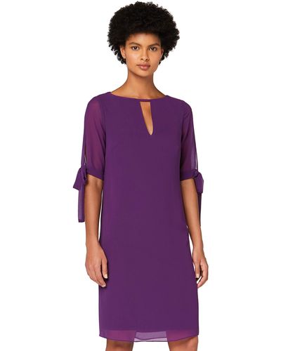 TRUTH & FABLE Sheer Sleeve Tunic Dress - Purple
