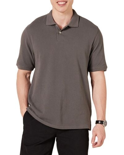 Amazon Essentials Regular-Fit Cotton Pique Polo Shirt - Gris