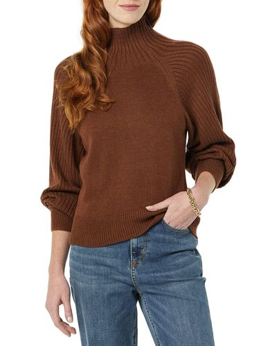 Amazon Essentials Ultra-soft Oversized Cropped Cocoon Jumper - Brown