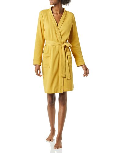 Amazon Essentials Lightweight Waffle Mid-length Dressing Gown - Yellow