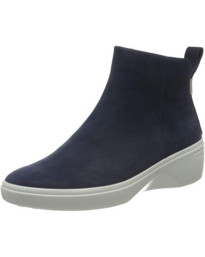 Ecco Womens Soft 7 Wedge City Ankle Boot - Blue