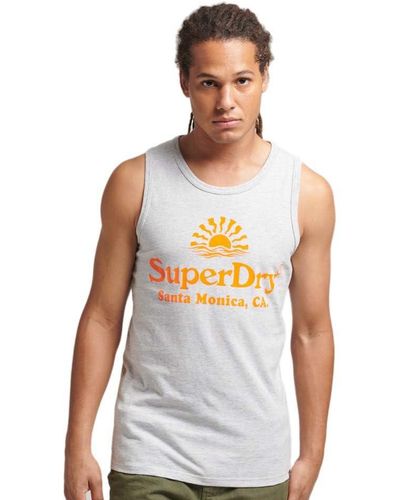 Superdry Vintage Venue Neon Vest M6010768A Glacier Grey Marl M Hombre - Gris