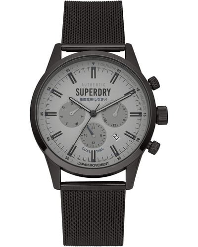 Superdry Multi Zifferblatt Quarz Uhr mit Edelstahl Armband SYG256SMB - Grau