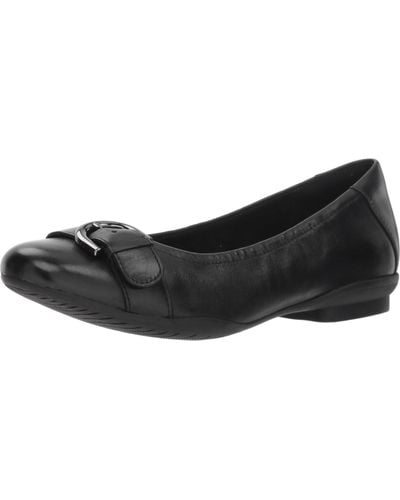 Clarks Black Leather - Uk Size 3e - Eu Size 35.5 - Us Size