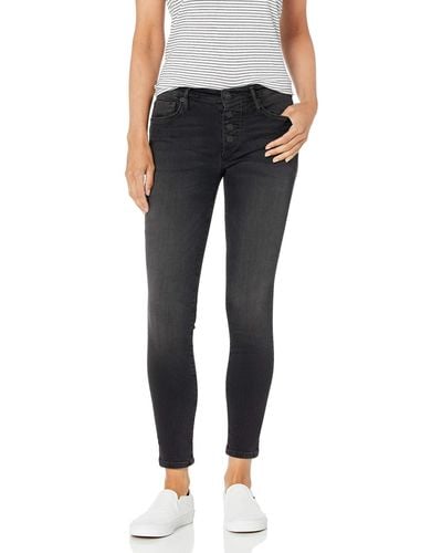 True Religion Halle High Rise Skinny Fit Jean With Buttons - Black