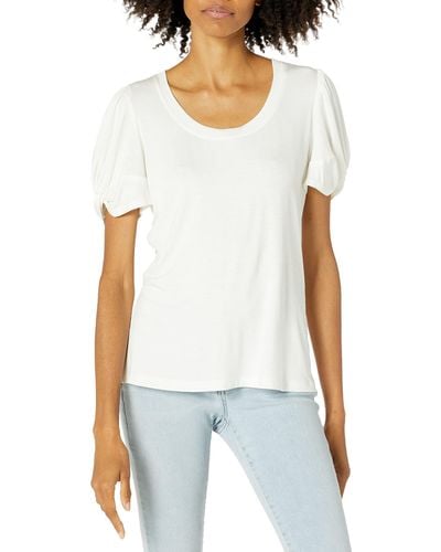 Trina Turk T Shirt With Knotted Sleeves - White