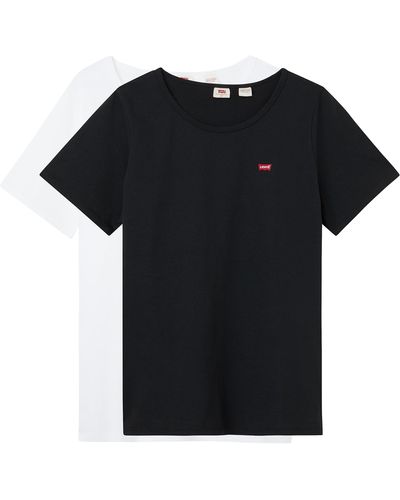 Levi's Plus Size 2-Pack Tee T-Shirt White + / Mineral Black - Noir
