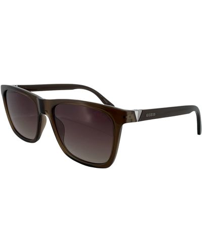 Guess S Sunglasses Classic Rectangle Full Rim Shape GU00044 - Marrone