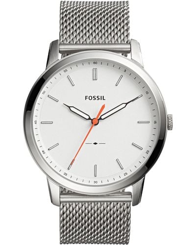 Fossil The Minimalist Fs5359 Silver Stainless-steel Japanese Quartz Fashion Watch - Metallic