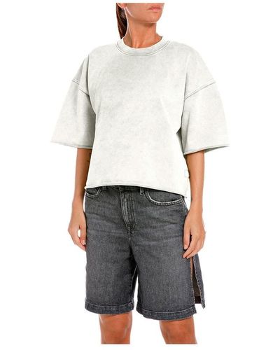 Replay Sweatshirt 100% Baumwolle - Grau