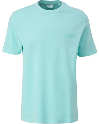 S.oliver T-Shirt mit Label Print - Blau