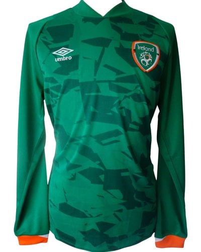 Umbro Republic Of Ireland Home Long Sleeve Soccer Jersey Football Shirt 2023 - Green