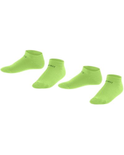 Esprit ESPRIT Foot Logo 2-Pack Biologische Baumwolle Kurz Einfarbig 2 Paar Calze - Verde