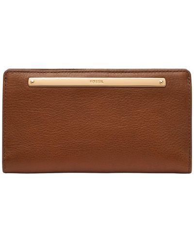 Fossil Liza Leather L Zip Wallet - Brown