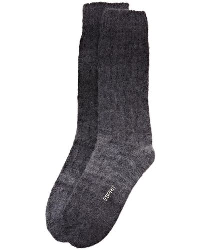 Esprit Socken Shaded Boot Wolle gemustert 1 Paar - Grau