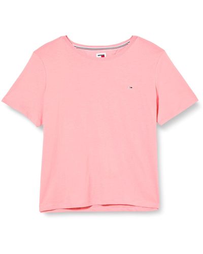 Tommy Hilfiger T-Shirt Kurzarm TJW Soft Rundhalsausschnitt - Pink