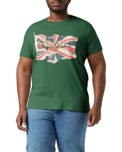 Pepe Jeans Flag Logo N T-Shirts Vert