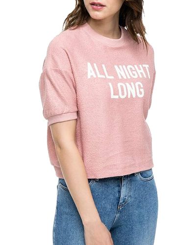 Lee Jeans Sweater Shortsve All Night Long - Pink