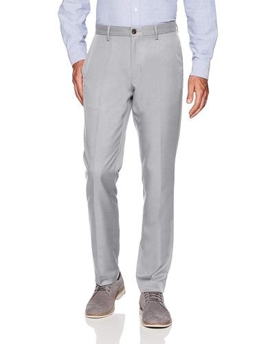 Amazon Essentials Classic-fit Expandable-waist Flat-front Dress Pant - Grey