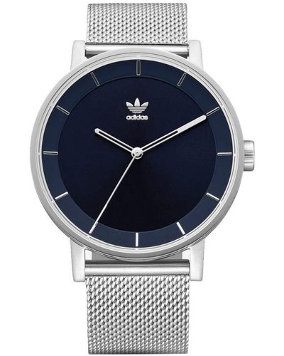 adidas Analog Quarz Smart Watch Armbanduhr mit Edelstahl Armband Z04-2928-00 - Blau