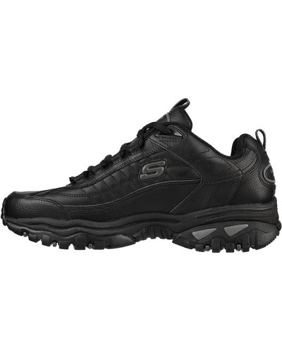 Skechers Sport Energy Afterburn Lace-up Sneaker,black,11 M - Zwart