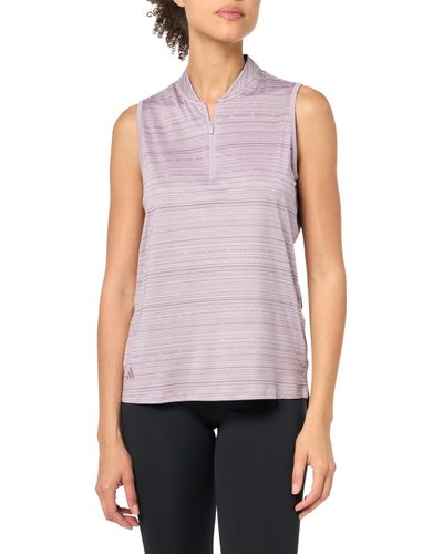 adidas Ultimate365 Stripe Sleeveless Polo Shirt Golf - Purple