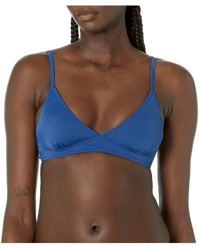 Amazon Essentials Top Bikini Classico con Sostegno Leggero Donna - Blu