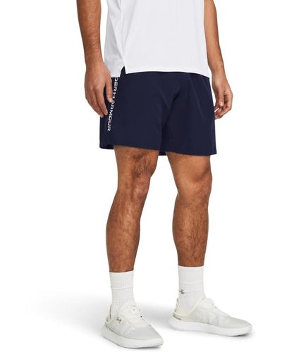 Under Armour S Woven Graphic Shorts Academy/white Xl - Blue