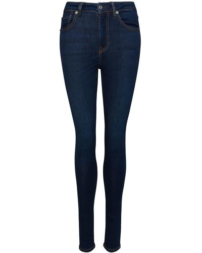 Superdry Skinny Jeans aus Bio-Baumwolle mit hohem Bund Van Dyke Mittel Used 30/30 - Blau