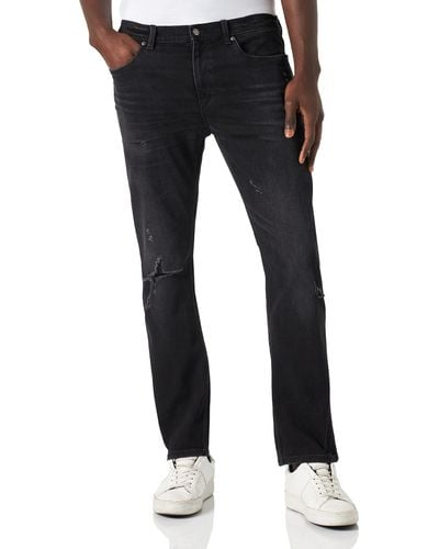 HUGO S 708 Dark-grey Slim-fit Jeans In Comfort-stretch Denim - Black