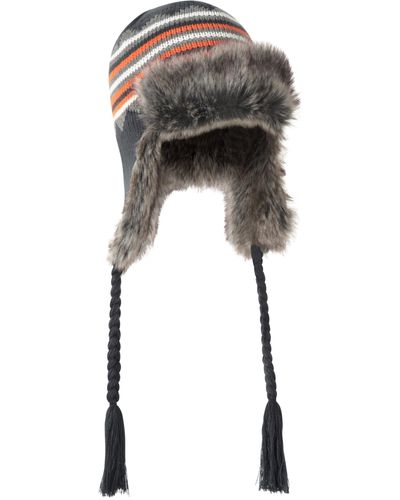 Mountain Warehouse St Anton Knit Hat With Fur Dark Grey - Black