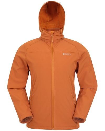Mountain Warehouse Breathable & Water Resistant Rain Coat With Adjustable Fit & Side Pockets - For Spring - Orange