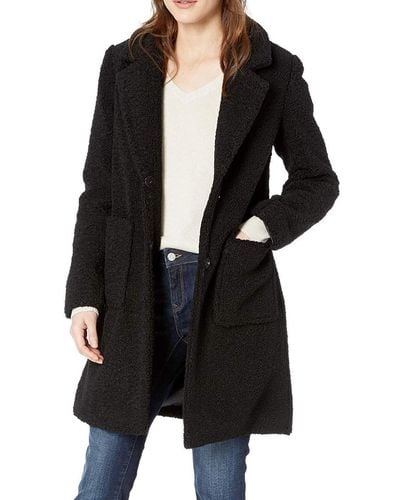 French Connection S Teddy Faux Shearling Faux Fur Coat Black S