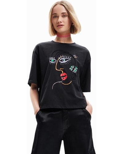 Desigual Ts_face 2000 T Shirt - Schwarz