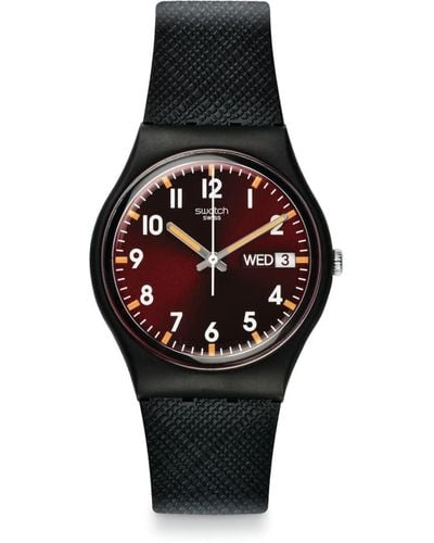 Swatch Sir Red -Armbanduhr SO28B704 - Schwarz