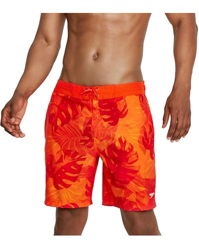 Speedo Swim Trunk Knee Length Boardshort Bondi Printed - Orange