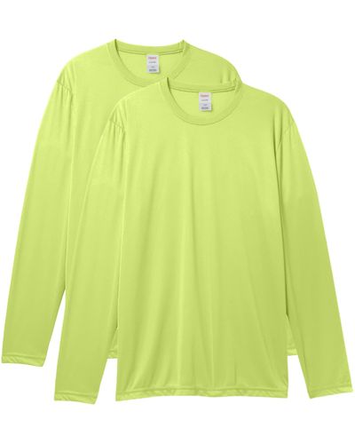 Hanes Long Sleeve Cool Dri T-shirt Upf 50+ - Yellow