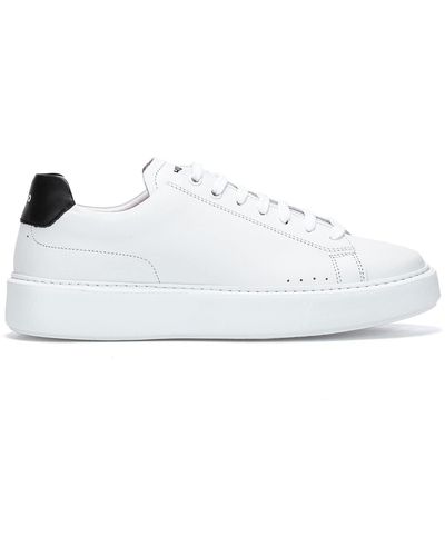 HUGO Low-top Trainers In Leather With Logo Detailing - White