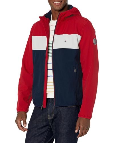 Tommy Hilfiger Hooded Performance Soft Shell Jacket Transitional - Red