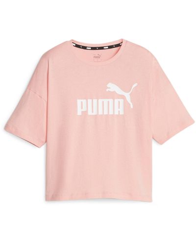 PUMA Crop Top Essentials XXS Peach Smoothie Pink - Rose