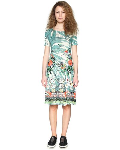 Desigual Eleonor Short Sleeve Dress Casual - Multicolour