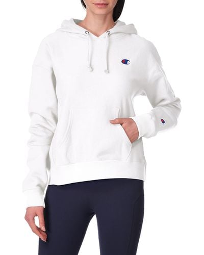 Champion Standard Fit Pullover Reverse Weave Hoodie - White