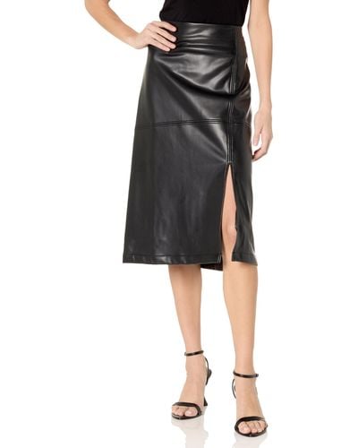 Anne Klein Hollywood Slit Front Skirt - Black