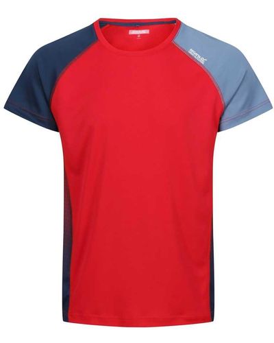 Regatta S Corballis Quick Dry Tech Short Sleeve T Shirt - Red